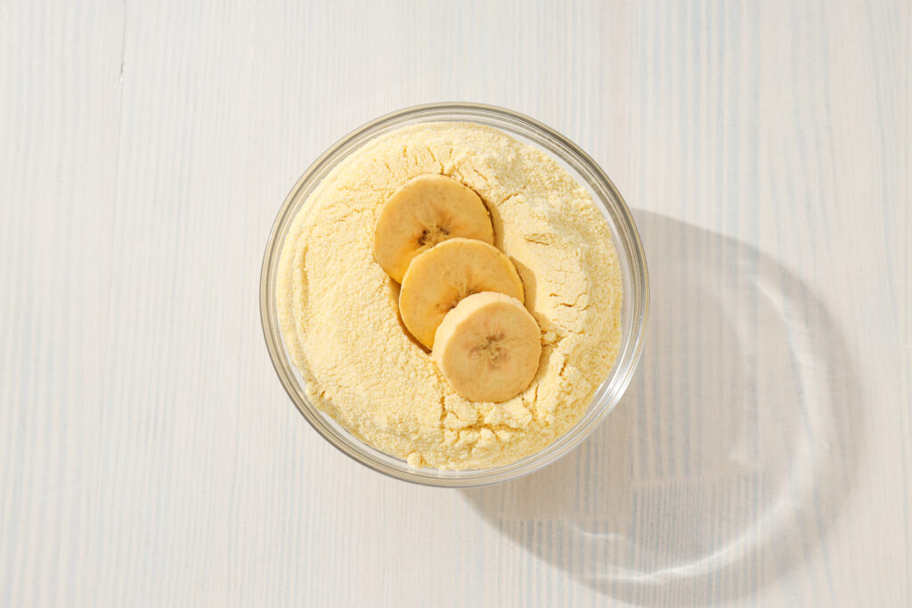 banana flour, concept of cooking food, tasty banana flour